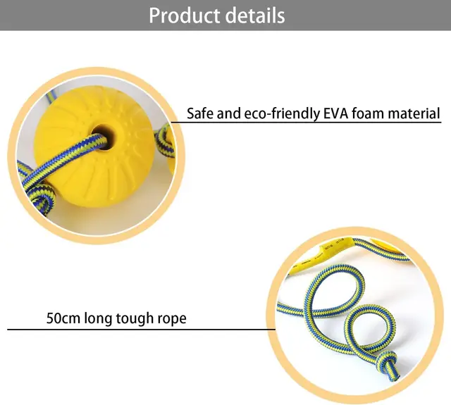 EVA pet toy ball dog floating  training dog pull ring bite resistant teeth grinding pet ball wear rope ball 4