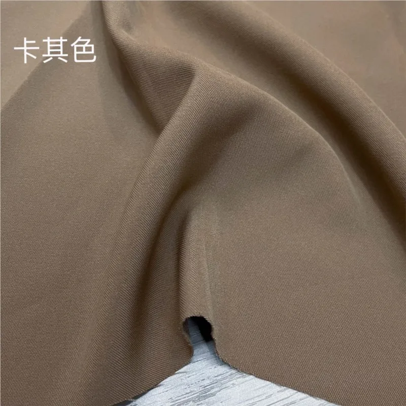 Diagonal solid color micro-elastic sag free ironing spring and autumn pants vest skirt small suit trench coat clothing fabric