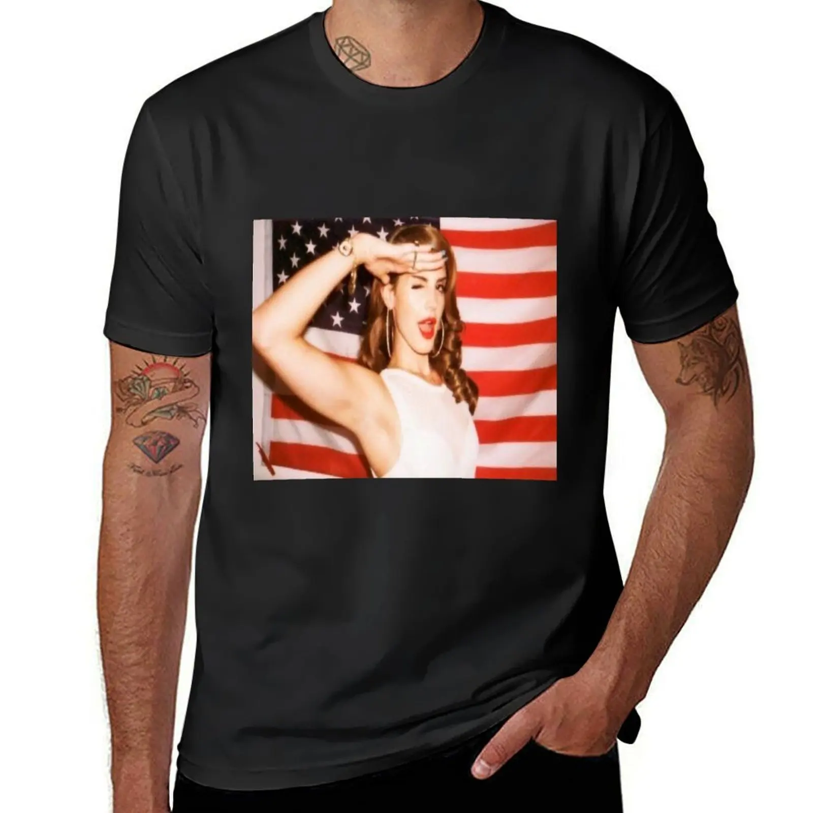 

lana del rey flag T-Shirt heavyweights sublime customs design your own customs workout shirts for men