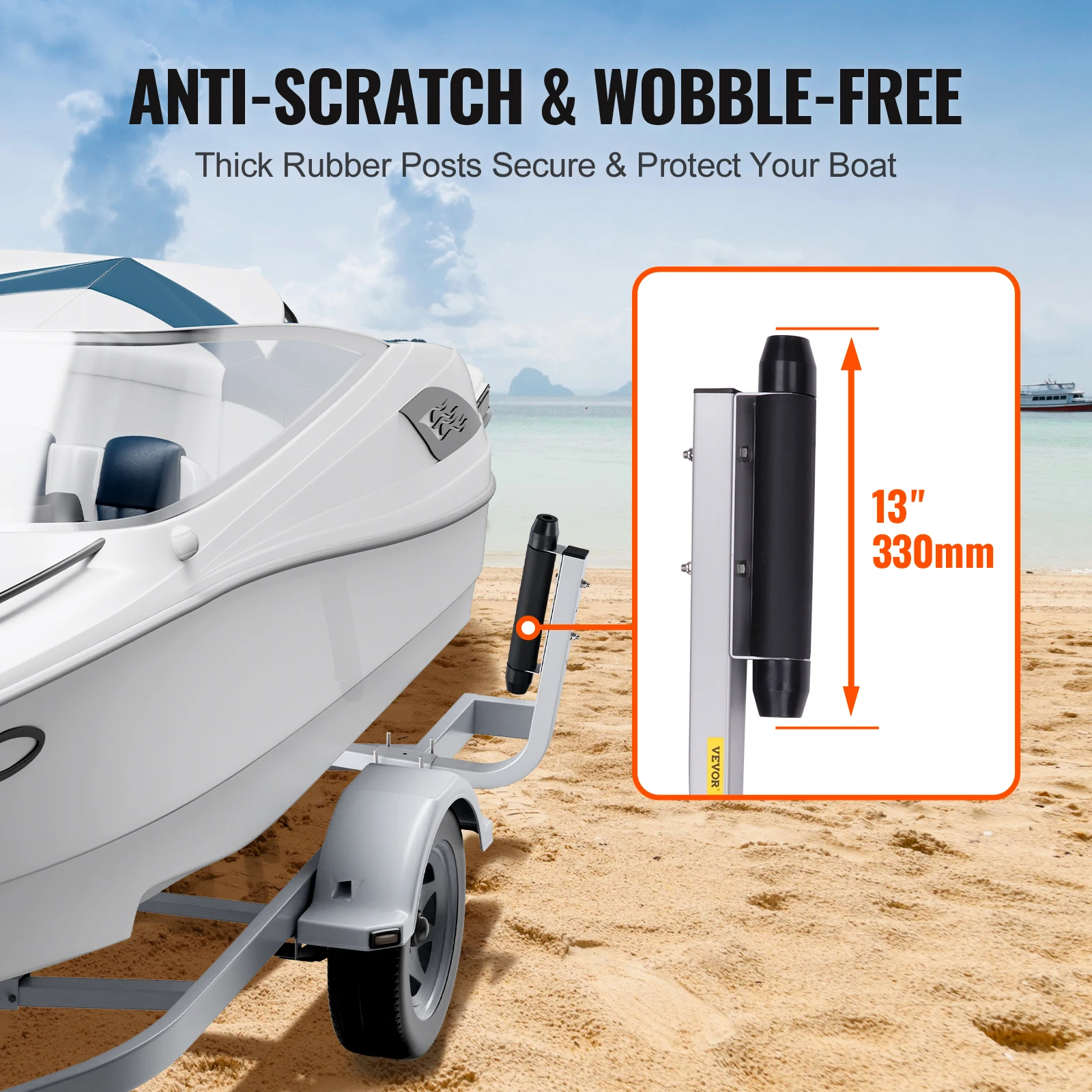 2PCS Boat Trailer Guide Adjustable Guide Poles Rustproof Galvanized Steel Trailer For Ski Boat Sailboat