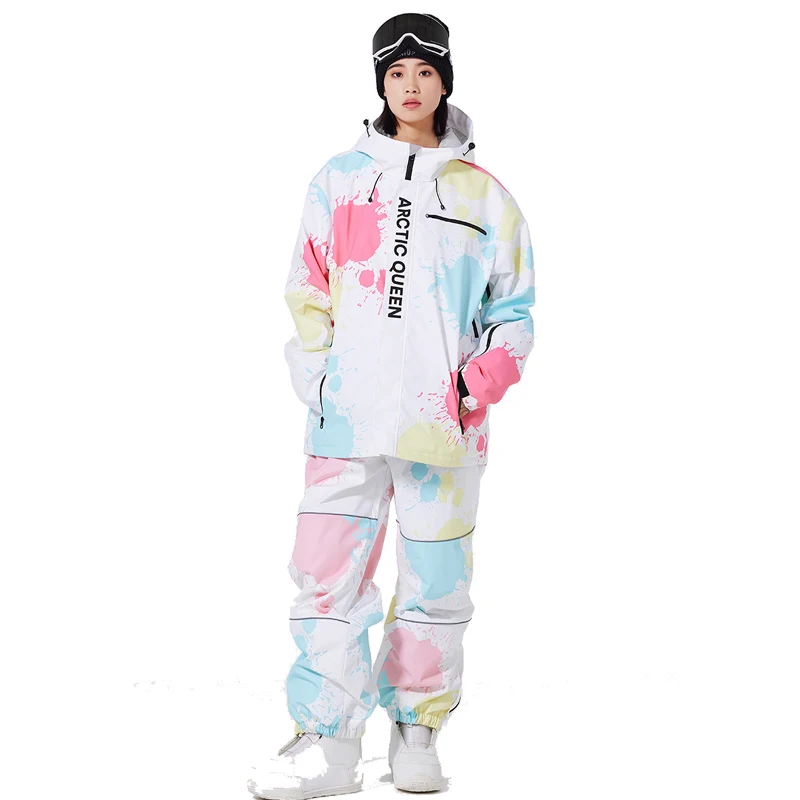 Colorful Set, Women s Ski Clothes, Snow Wear Suit Sets, Snowboard Clothing, Winter Costume, Ski Jacket and Strap Pant for Female 6