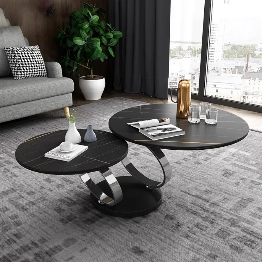 

Modern Coffee Table Living Room Ornament Nordic Round Coffee Table Platform Home Made Topper Set Italian Mesa Centro Furniture