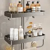 Bathroom Shower Head Holder Wall Mounted No Drilling Required Shampoo Organizer Rack Integrated Design Storage Shelf 1