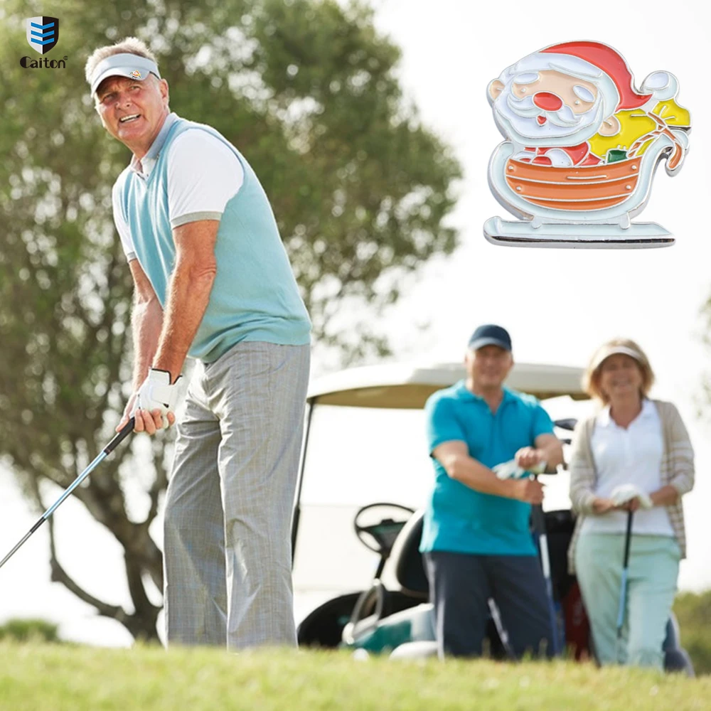 Golf Cap Clip Caiton Stainless Steel Festival Style with Magnetic Ball Marker Ideal Gift for Golf Fans