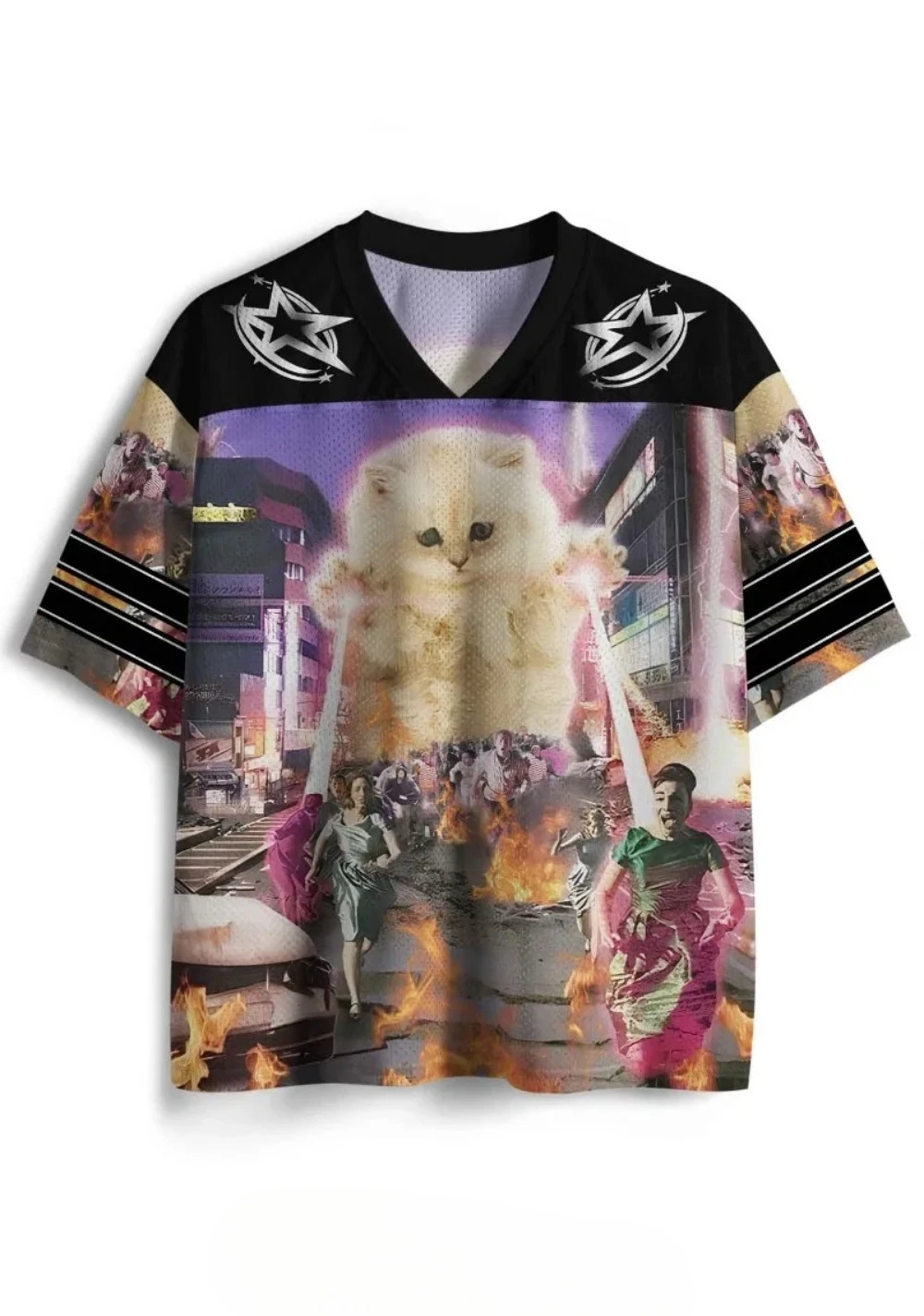 Harajuku Lustiges Katzen-Tier-Motiv 3D-Druck Atmungsaktives Schnelltrocknendes T-Shirt für Männer und Frauen Outdoor Freizeit Sport Streetwear Eltern-Kind-Kleidung