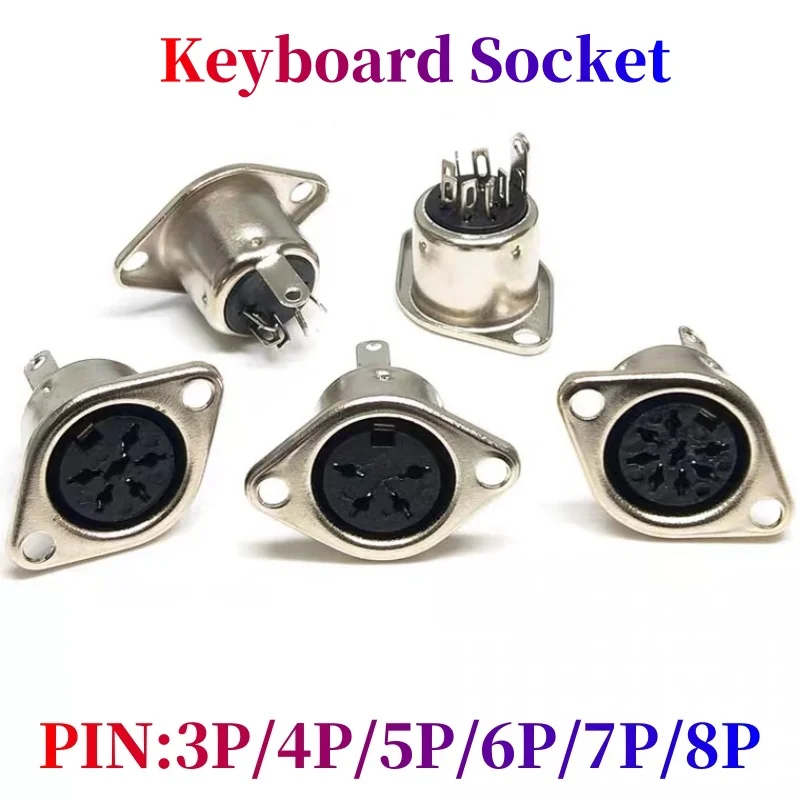

Computer Keyboard Connection Male and Female Socket S Terminal DIN Soldering wire plug socket power socket 3P/4P/5P/6P/7P/8P
