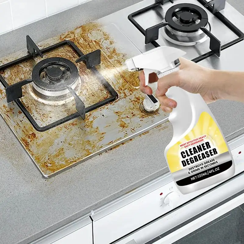 Stove Top Cleaner Multi-Functional Oil Stains Spray Safe Oil Remover Gentle Degreaser For Pots Stoves Pans Floors Sinks And Taps