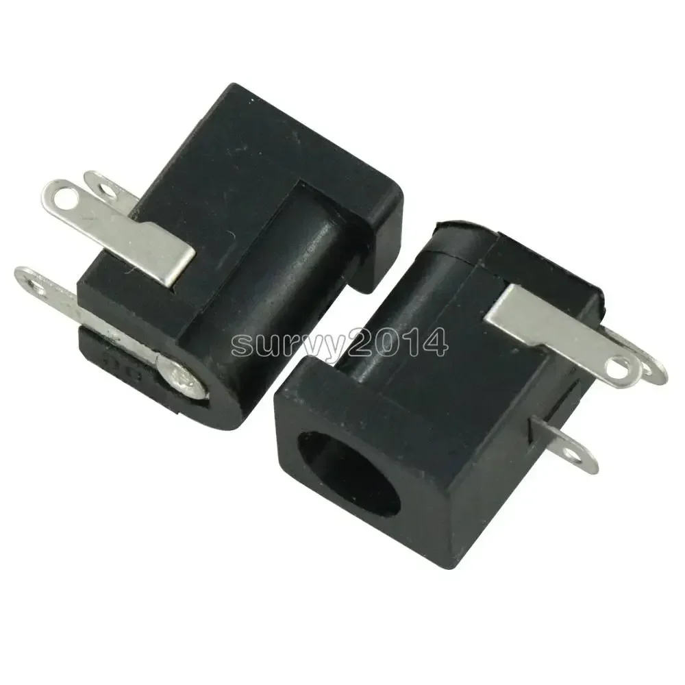20pcs 5.5x2.1mm DC-005 Black DC Power Jack Socket DC Connectors Supply Barrel-Type Right Angle PCB Mount Terminal