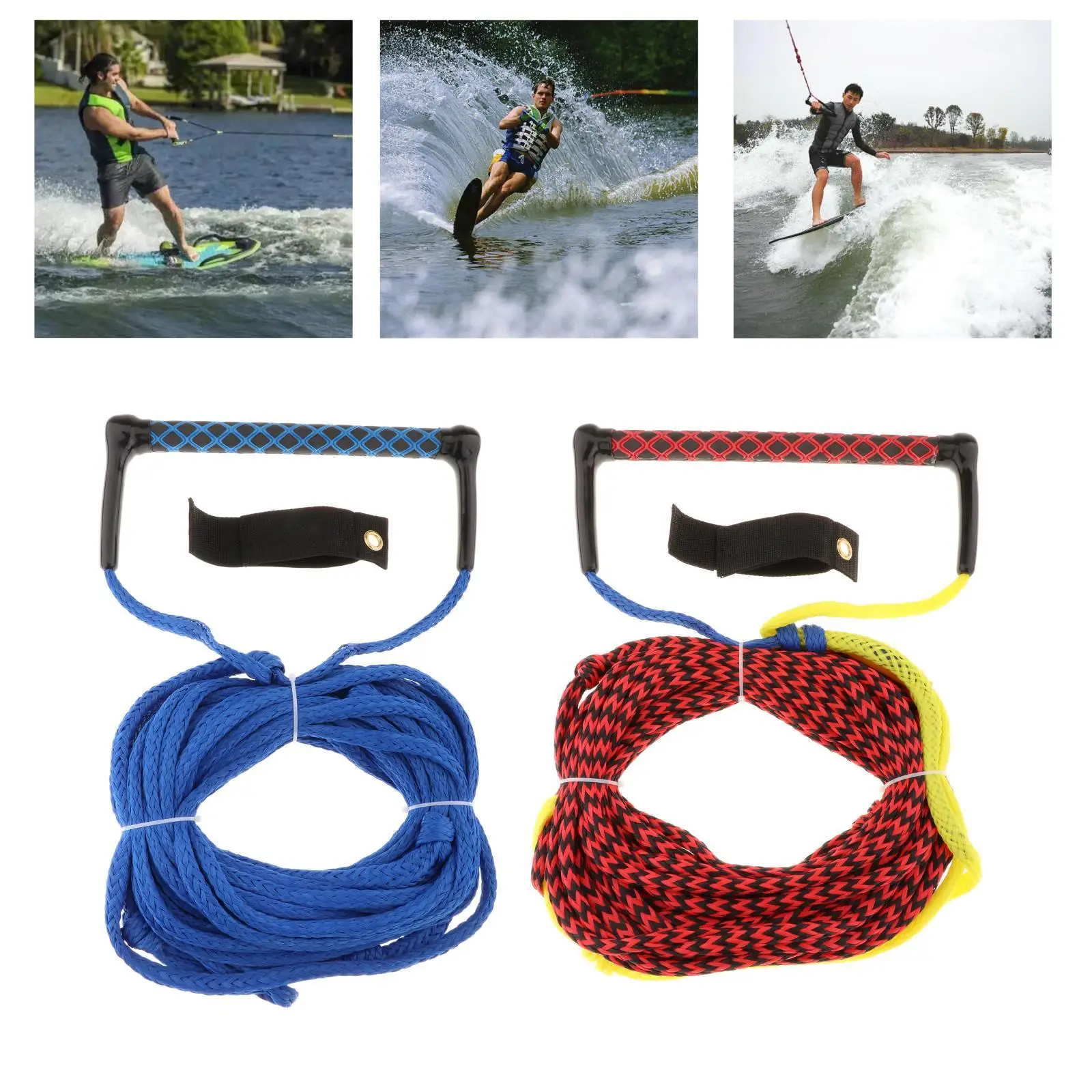 Watersports Rope 23m Water Ski Tow Rope Harness Handle Wakeboard Boat Speedboat Boat Tow Rope with Grip Wakesurf