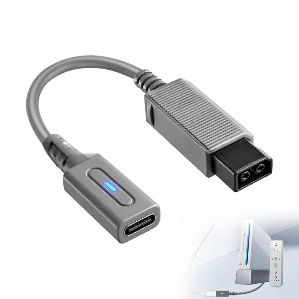 닌텐도 Wii 충전 어댑터 케이블 코드용 45W USB Type-C 케이블 LED 조명이 있는 게임 콘솔 전원 와이어 게임 액세서리