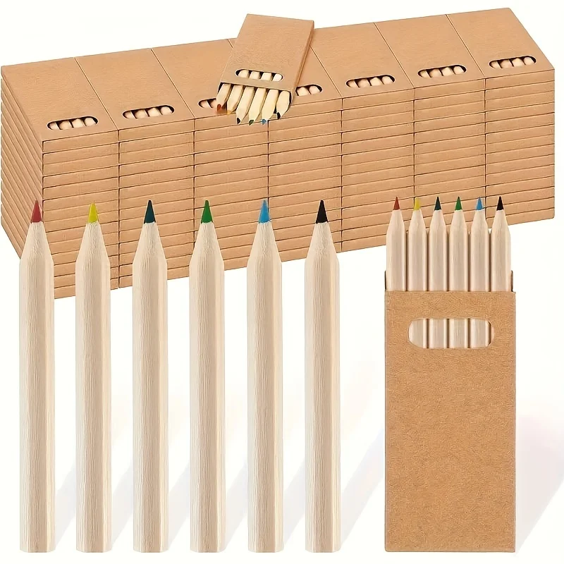 36/12pcs 8.8CM Mini Colored Pencil Kawaii Kids Children Small Draw Pen Cute Wooden Colored Pencil Set for School Supplies Gift 4