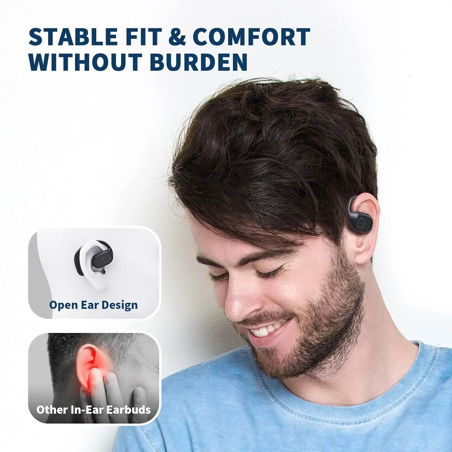 Cuffie aperte UYUXIO Bluetooth 6.0 Auricolari sportivi wireless con display digitale 40 ore di riproduzione Auricolari per_voghion.com