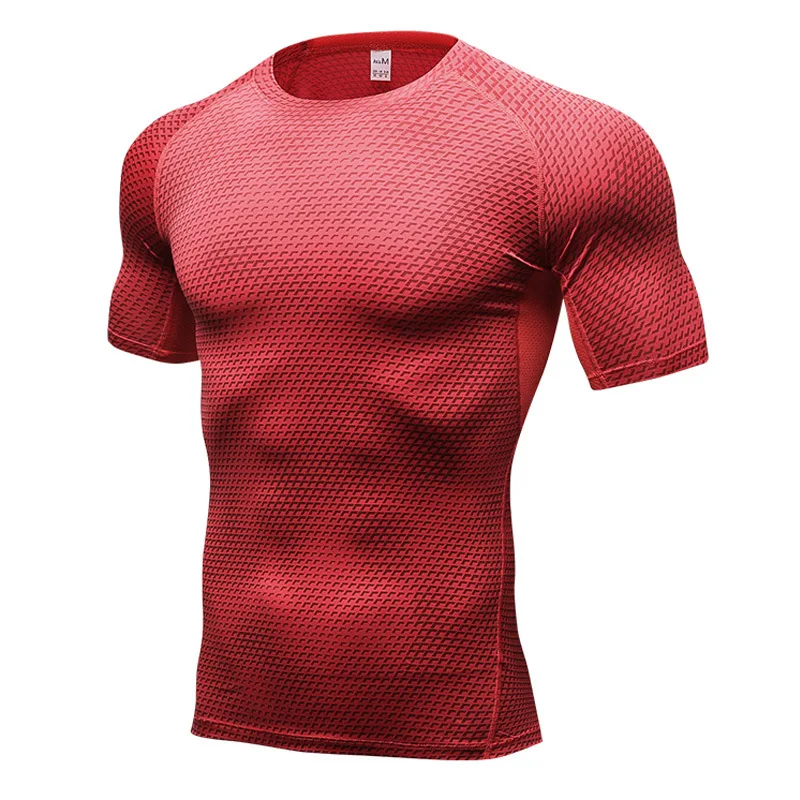 thumbnail image 1 of Camiseta deportiva para correr para niño, camiseta de manga corta para hombre, mallas para ejercicio en gimnasio, entrenamiento, capa Base de Fitness, ropa ajustada de secado rápido, 1 of 5