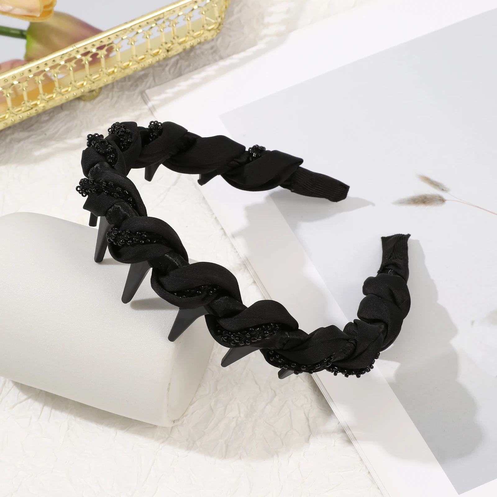 1pc Elegant Beads Hairband Hair Hoop Korean Toothed Non-Slip Headbands Hair Accessories Girls Lady New Fashion Headdress