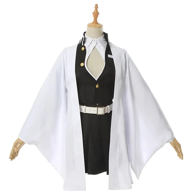 Chemise blanche et jupe noire du cosplay Oke Roji Mitsuri dans Daemon Slayer vue de face