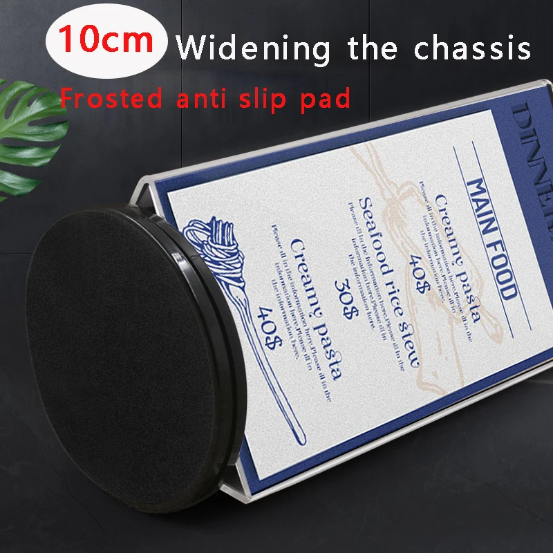 Acrylic high-end menu card, beverage card, 360 round bottom rotating display rack, catering hotel label card 6