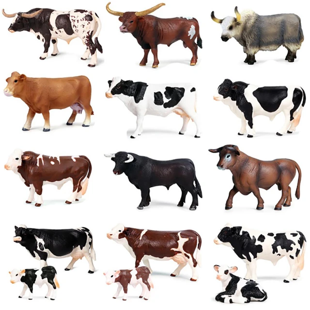 Figuras de acción de animales de búfalo para niños, juguete móvil de 30  tipos de simulación de toro sólido/ganado, juguetes coleccionables _ -  AliExpress Mobile