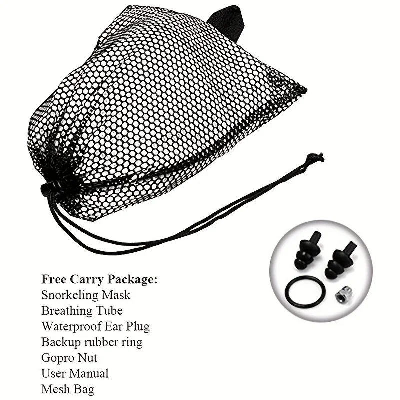 Full Face Snorkeling Mask Foldable 180 Degree Panoramic With Camera Mount
