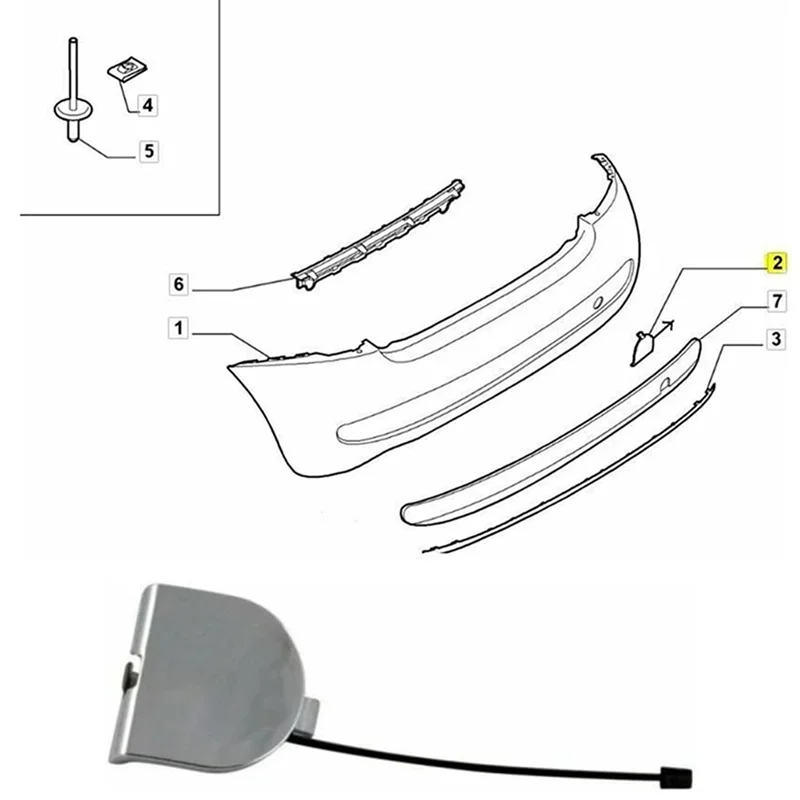 Car Rear Bumper Towing Eye Cover Cap Full Chrome Traction for Fiat 500 2007-2012 735455393 Car Rear Bumper Hook Cover