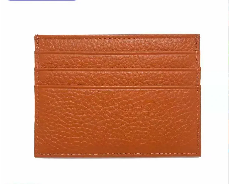 Personalized Genuine Leather Card Holder – Custom Initial Slim Wallet & Monogrammed Name Case