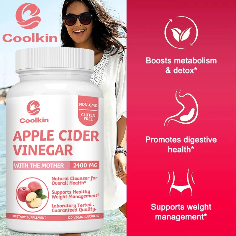 Apple Cider Vinegar Capsules 2400mg Weight Management Detoxification Appetite Suppressant Bloating Relief