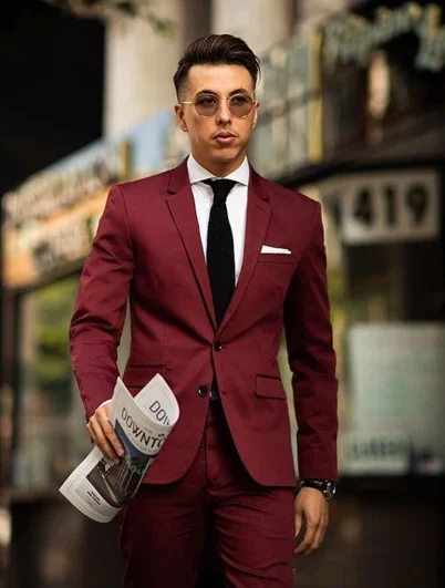 2023 Blazer Suits For Men High Quality Single Breasted Notch Lapel Custom Made Slim Fit Jacket Pants 2 Pcs Trajes De Hombre