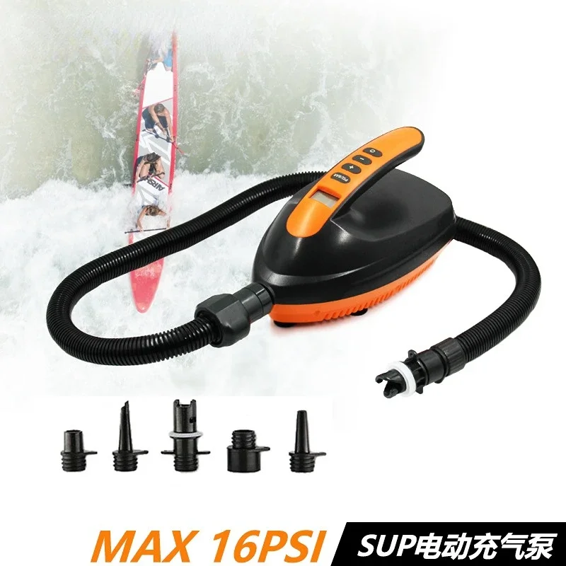 

Sup Paddle Board High Voltage Electric Air Pump Intelligent Preset Self-Stop Kayak Rubber Raft Inflatable Boat Universal