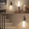 Rechargeable Human Body Induction Night Light Magnetic Motion Sensor Wood Wall Lamp Cabinet Light For Kitchen Stairs Wardrobe 2