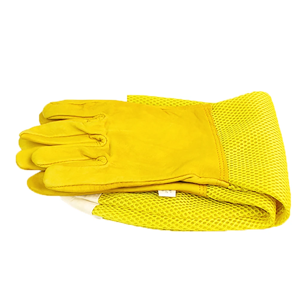Wear Safety Gloves Leather Anti Sting Through Apiary Protection Hands Vented Apiarist Cloth 3XL Available Beekeeper Associated
