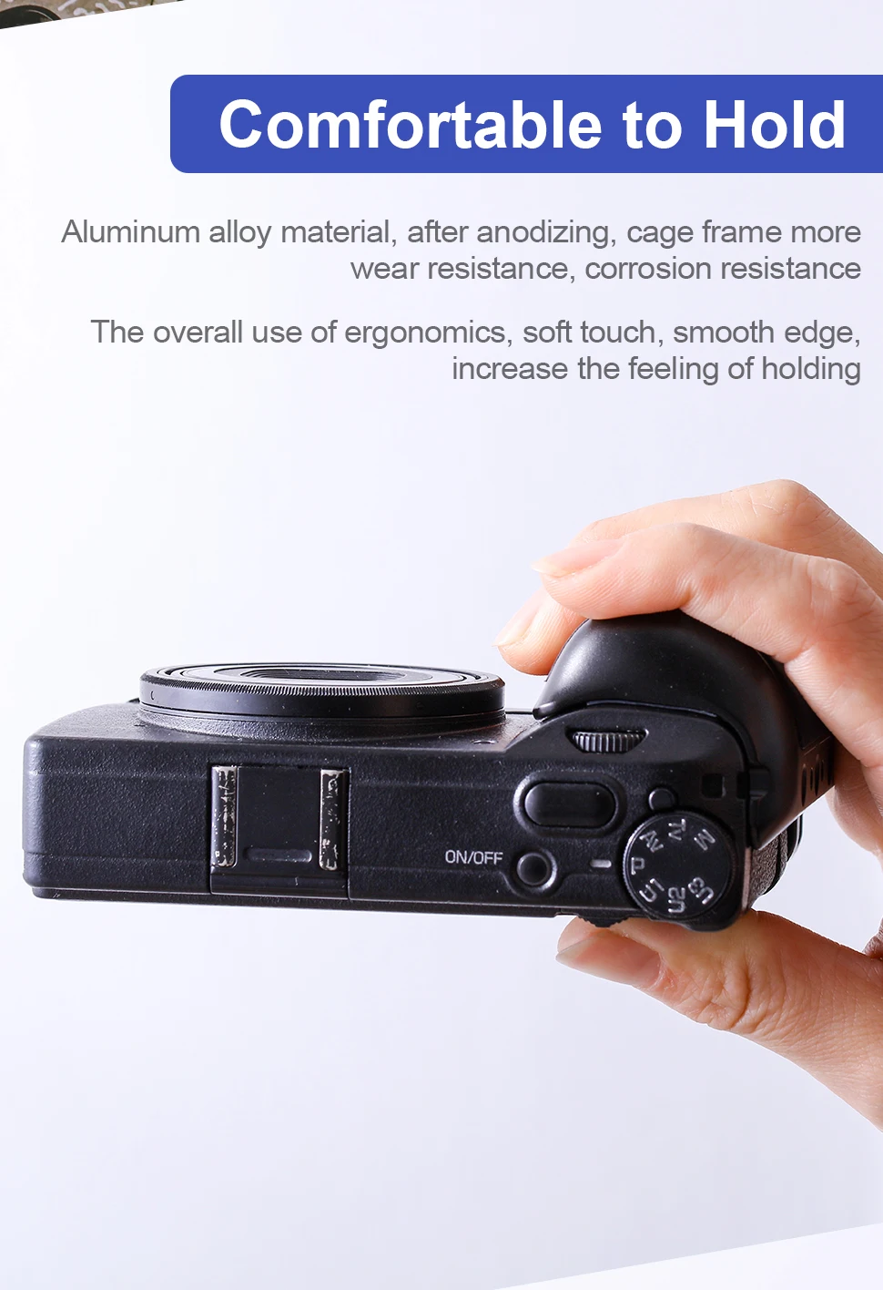 Aluminum Alloy Base Camera Handle for Ricoh GR3 GRIIIX Camera Grip Quick Install