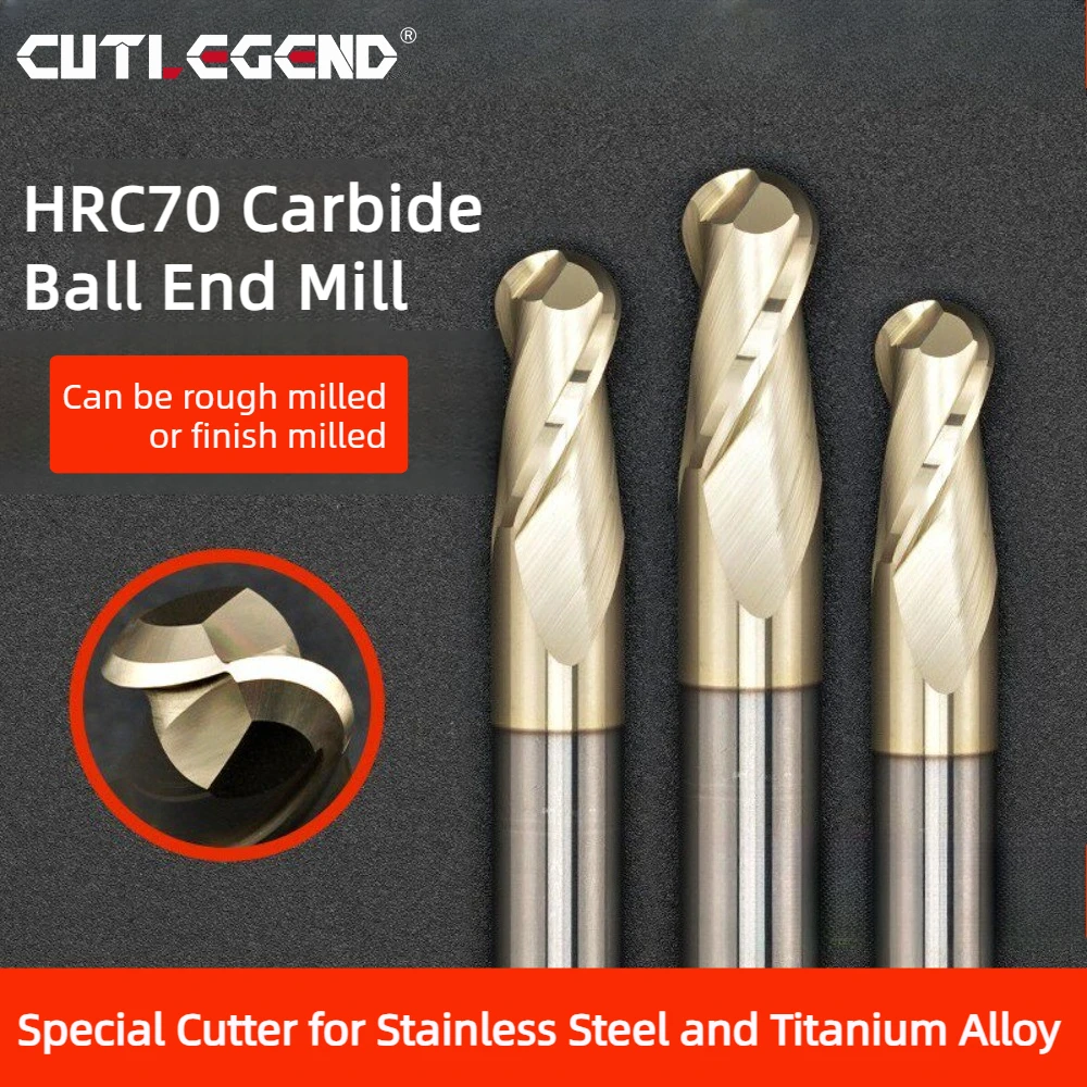 HRC70 Vollhartmetall-Kugelfräser Speziell für Edelstahl & Titanlegierungen 3D-Kurvenfräser CNC-Fräswerkzeug