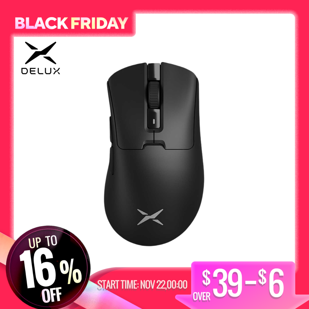 Delux M900Pro Ergonomic Wireless Gaming Mouse 8K PAW3395 Magnetic RGB Charging Dock Rechargeable Wired Mice  For Big Hand PC