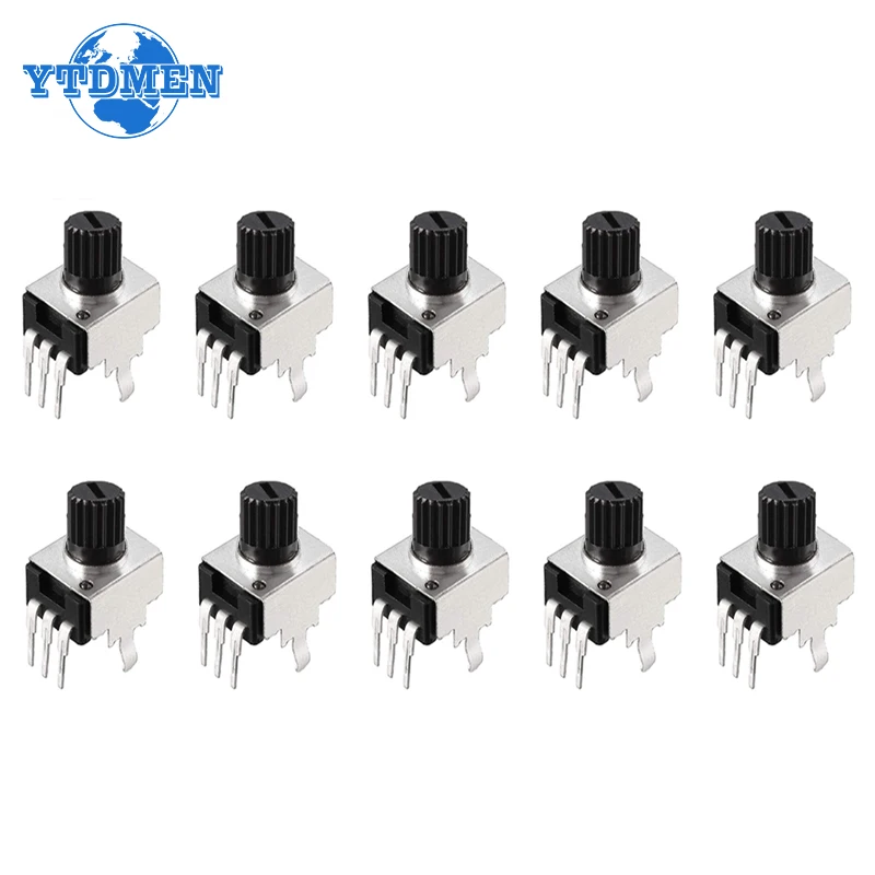 

10PCS RV09 Vertical Potentiometer Kit 1K/2K/5K/10K/50K/100K 0932 Adjustable Resistor Potentiometers