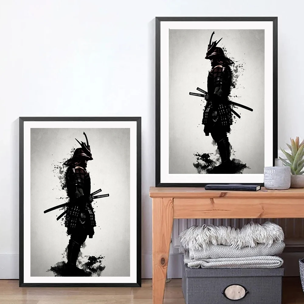 

Japanese Samurai HD Poster Prints For Living Room Home Decor Japan Anime Ronin Warrior Canvas Painting Wall Art Cuadros