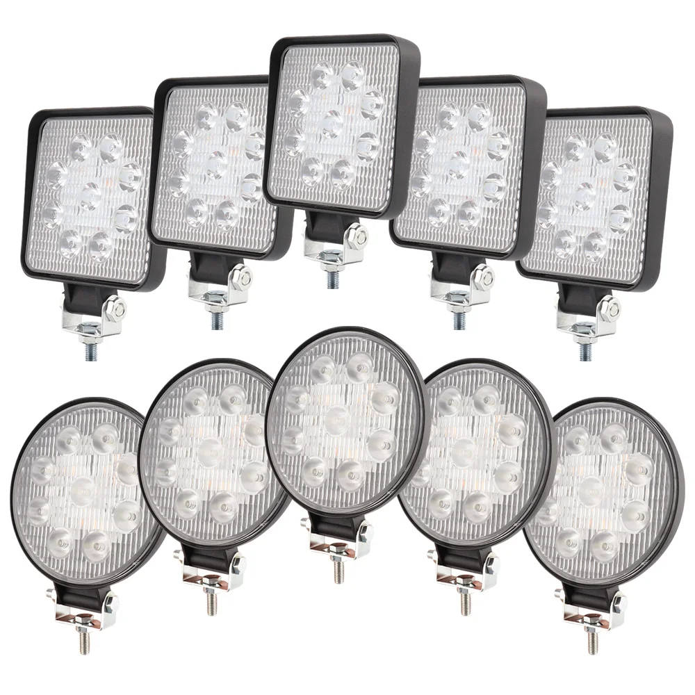 27W Led 12V Luce Da Lavoro Per Auto Worklight 6000K Auto Running Spotlight Drl Led Werklamp Per Lada Uaz Suv Qua 4X4 Off Road Atv Utv