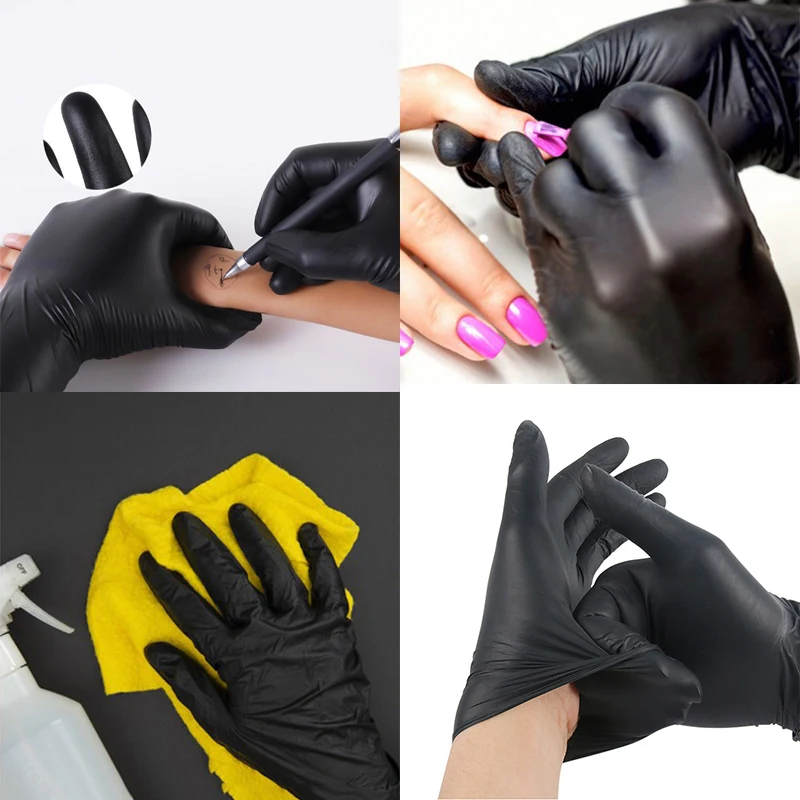 Disposable Nitrile Gloves 50/100/200/400/1000pcs disposable nitrile gloves suitable for kitchen tattoo beauty pet care and food cleaning tools