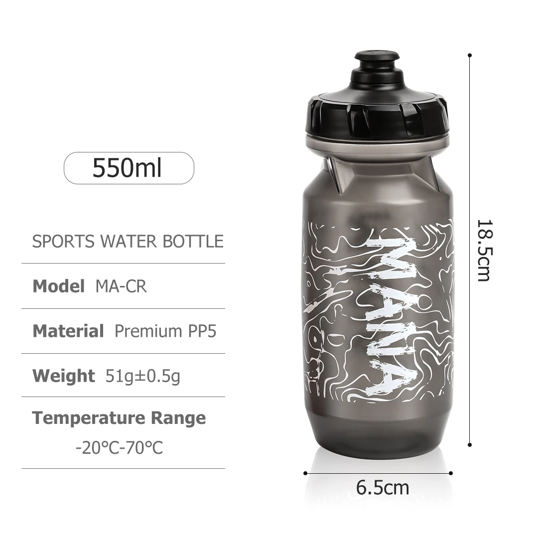 Water Bottle Bicycle Water Bottle Sports Bottle MANA Bicycle Water Bottle Food Grade PP Road MTB Bike Outdoor Sports Plastic Portable Large Capacity Drink Cycling Water Bottle