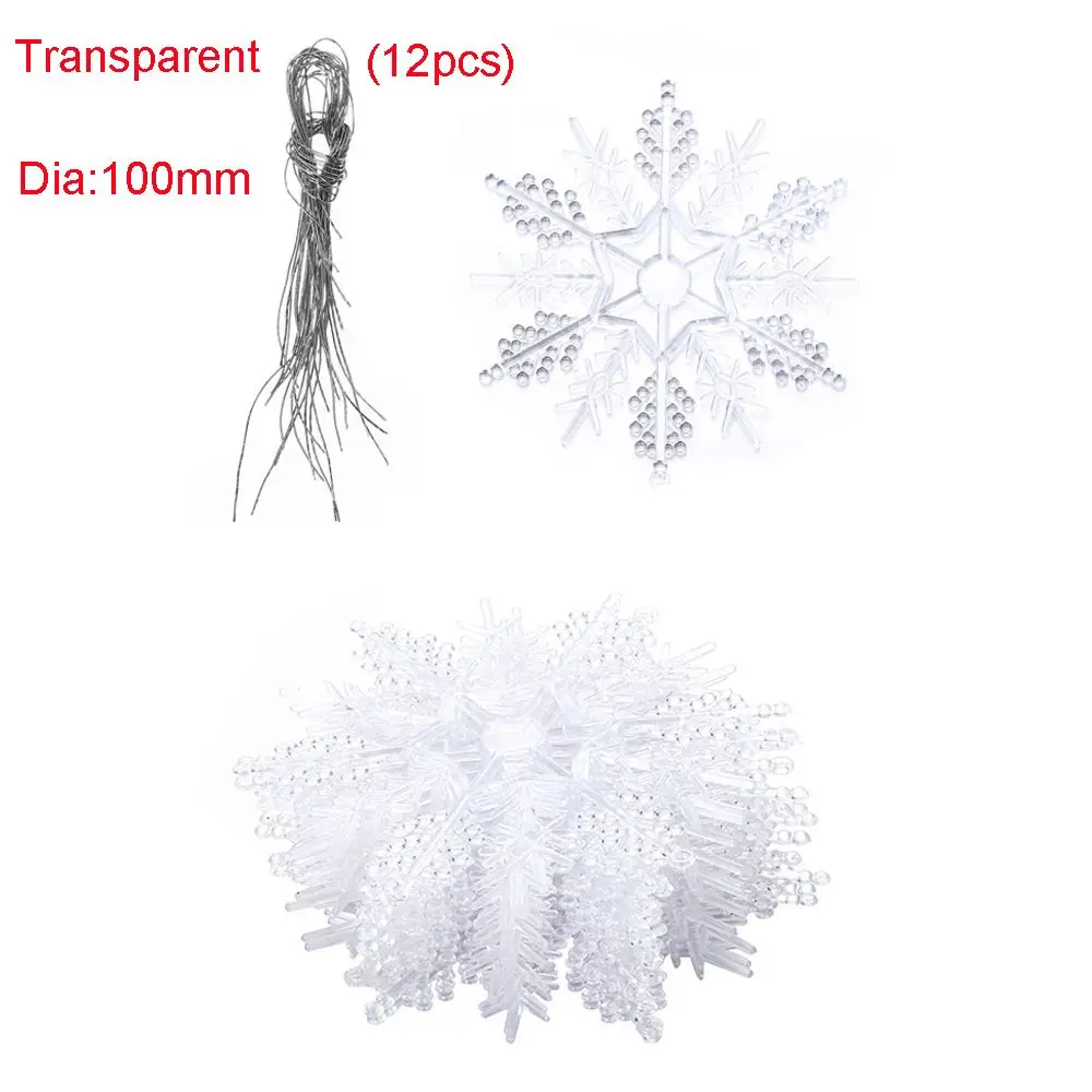 thumbnail image 1 of 12 copos de nieve en polvo dorado de 7,5 cm para Navidad, encantadores adornos navideños blancos para fiestas navideñas, decoración del hogar, 1 of 5