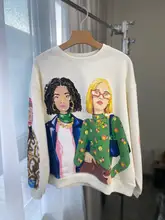  Garaouy 2022 Autumn Women Girls Print Casual Loose Jogging Sweatshirts Female O Neck Long Sleeve Chic Pullovers Sports Top Mujer 