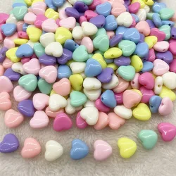 New 10--14mm  Acrylic Beads Candy Color Heart Beads DLV Color Hand String Bracelet Accessories Straight Hole Acrylic Heart Beads