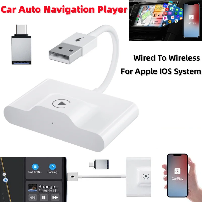

Car Auto Navigation Player Wired to Wireless Carplay Box Auto Adapter Dongle Box for IOS iPhone Apple System