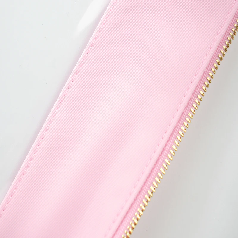 Portable Cosmetic Bag Nylon Clear Makeup Bag Letter Patches Transparent Travel Hand Storage Organizer Pouches Birthday Gift 4