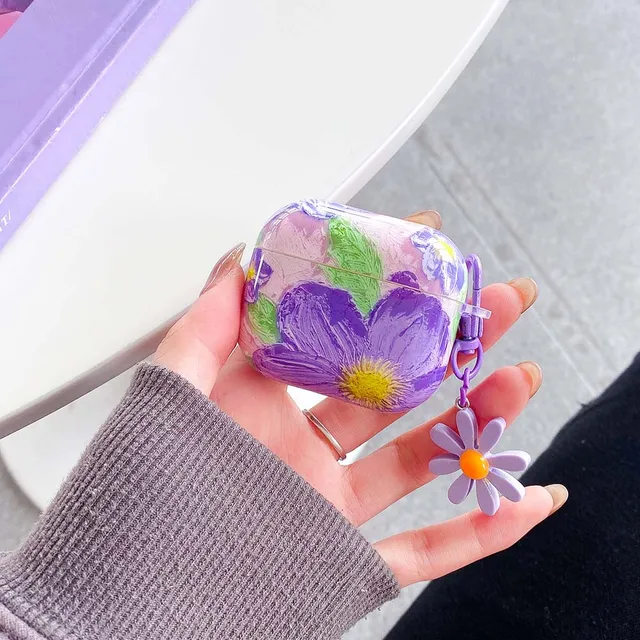 Flower Keychain Painting Graffiti Case For Apple AirPods 2