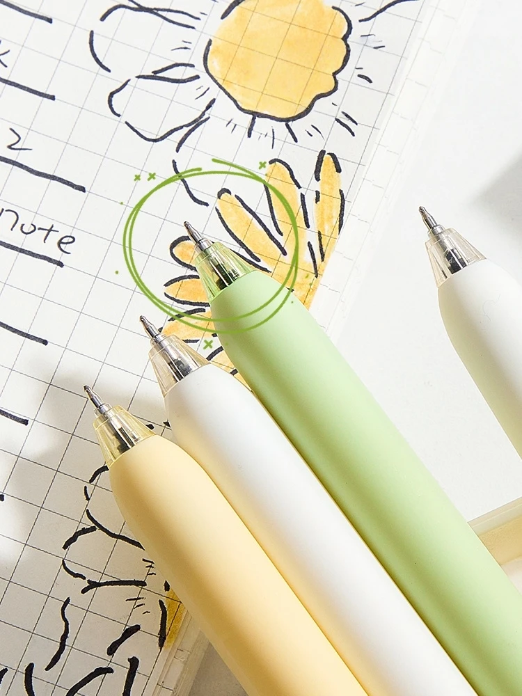4-teiliges zartes und romantisches Gelschreiber-Set, rotierender Gänseblümchen-Blumenclip, schnell trocknende schwarze Tinte zum Schreiben von Schülern, Schule, A3041 – Detail 11