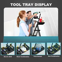 Step Ladder, Folding Step Stool with Wide Anti-Slip Pedal, Sturdy Steel Ladder, Convenient Handrail, Lightweight, Portable Steel 5