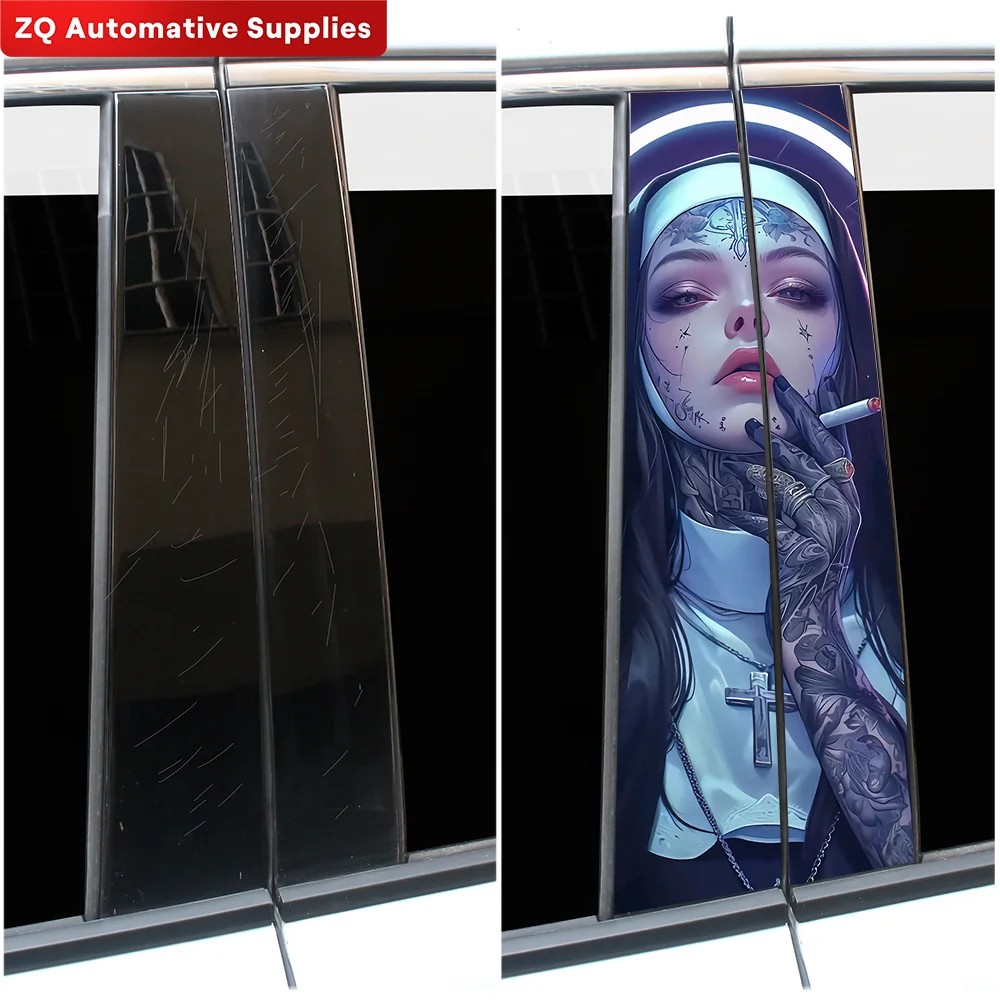 thumbnail image 2 of Terrifying Gothic Nun Car Stickers Auto B-Pillar Car Center 2 of 14