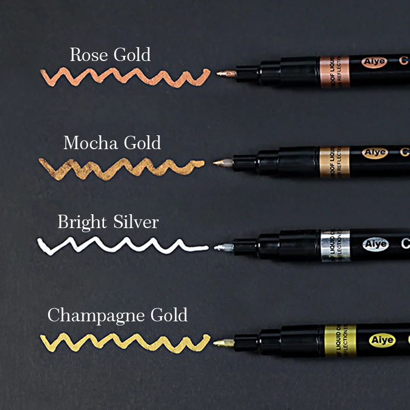 Metallic Silver Gold Nail Polish Pen Spring Summer Nail Drawing Brush For Design Graffiti Painting Pencil Lines Manicure Tools nail art tools nail polish nail art pen