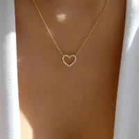 Selena Crystal Hollow Love Pendant Necklace 1