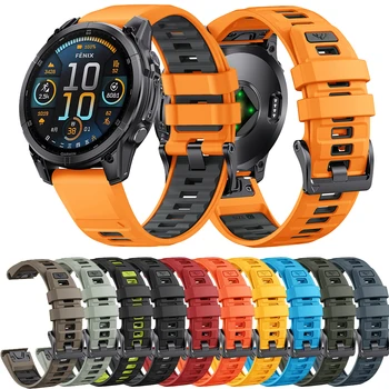 1:1 Fenix8 Watch Band For Garmin Fenix 8 47mm 51mm E 7 7X 6 6X 5 5X/Epix Pro/Enduro 3 QuickFit 22mm 26mm Silicone Strap Bracelet