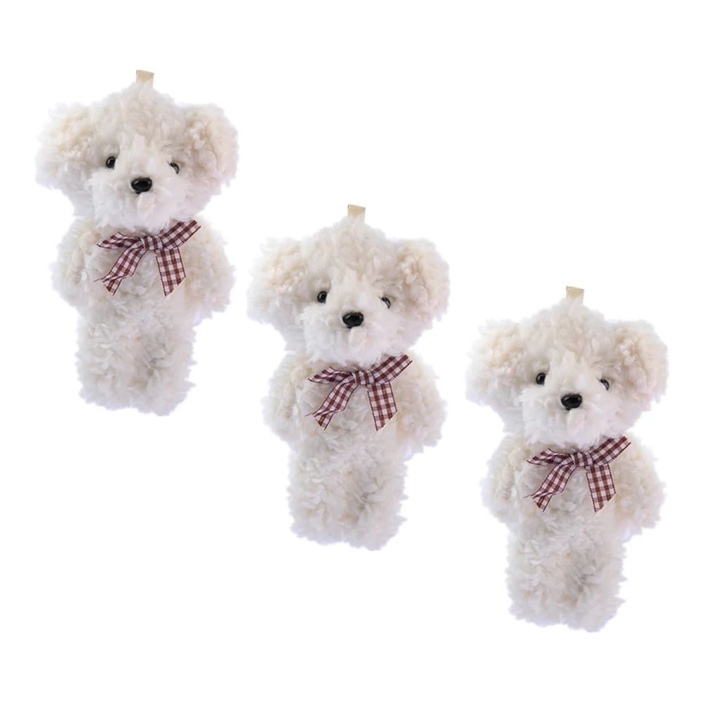 

3 Pcs Bags Plush Dog Key Chain Decor Keychains for Car Keys Bath Toys Babies Pp Cotton Animal Ring Pendant